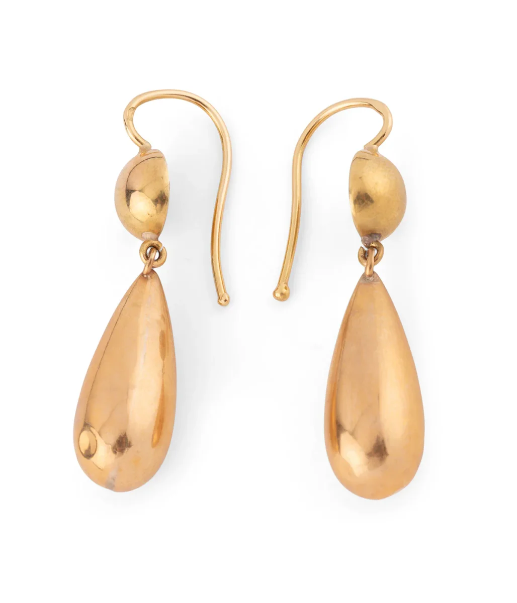 Pendants d'oreilles anciens en or "Ida" – Image 5