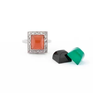 Bague ancienne cabochons interchangeables "Analu"
