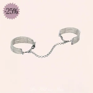 Menottes bracelets en perles blanches - Plaisir Nacre