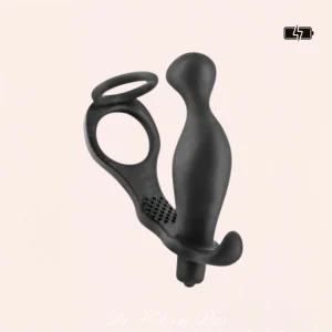 Stimulateur de prostate vibrant avec cockring double anneau - Toy